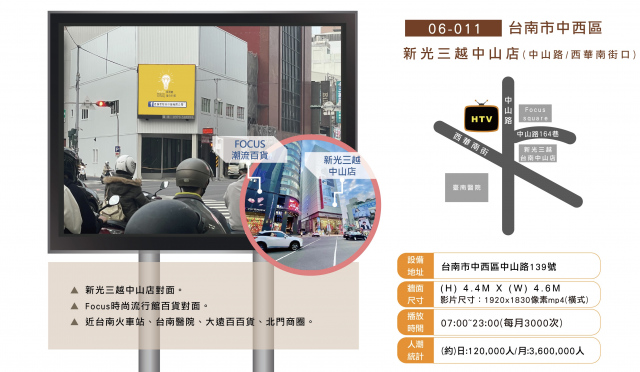 台南市中西區 新光三越中山店 focus時尚百貨